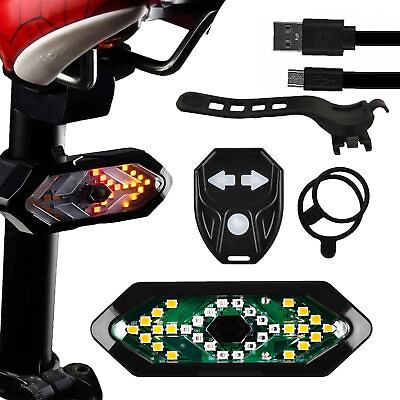 #ad Smart Bike Tail Lights Smart Brake Sensor Rear Light USB Charging Rainproof $15.95