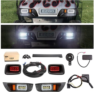 #ad Deluxe Golf Cart LED Headlight amp; Tail Light Kit 36 48V Legal Street for EZGO TXT $209.99