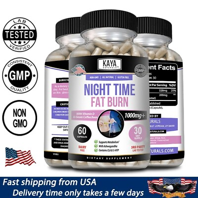 #ad Night Time Fat Burner Supplement For Fat Burn Weight Loss 30 To 60 Caps $8.00