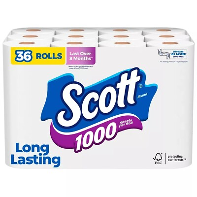 #ad Scott 1000 Septic Safe 1 Ply Toilet Paper $26.00