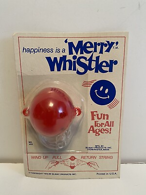 #ad Merry Whistler Red Vintage Rack Toy Blinky Products 1973 $12.34