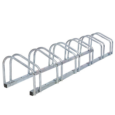 #ad Adjustable Bicycle Rack Floor Stand 6 Bikes Storage Garage Parking in Silver $33.59