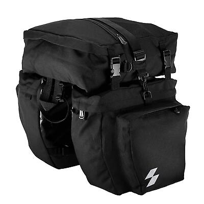 #ad Bike Rack Pannier Bag 3 in 1 Rear Rack Carrier Trunk Bag Water Resistance 37L L $54.29