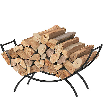 #ad Heavy Duty Indoor Outdoor Firewood Rack Metal Waterproof Rustproof Log Holder $26.99