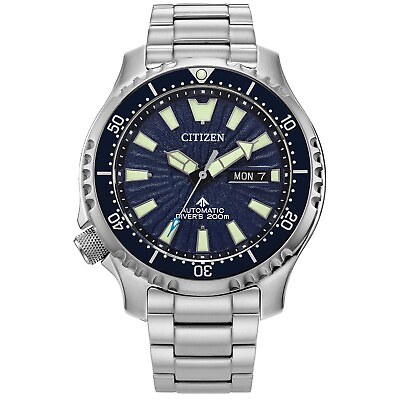 #ad Citizen Promaster Dive Automatic Men#x27;s Day Date Silver Watch 44MM NY0136 52L $243.99