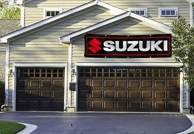 #ad Suzuki Logo Banner Flag 2x8 FT Motocross Bike Car Show Garage Wall Decor Sign US $14.97