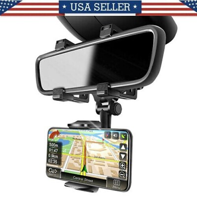 #ad Universal 360 Rotation Car Rear View Mirror Mount Stand GPS Cell Phone Holder US $4.95