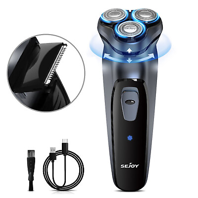#ad Men#x27;s Electric Shaver Pop up Trimmer Rotary Razor Beard Shaving USB Rechargeable $14.99
