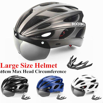 #ad #ad ROCKBROS 65cm Large Size Bicycle Helmet w Goggles Safety MTB Road Bike Helmets $35.99