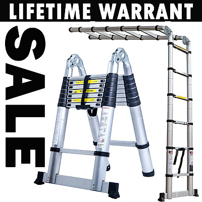 Retractable DIY Roof Climb 16 Steps Compact Save Space Extends to 5m Ladder US $152.59