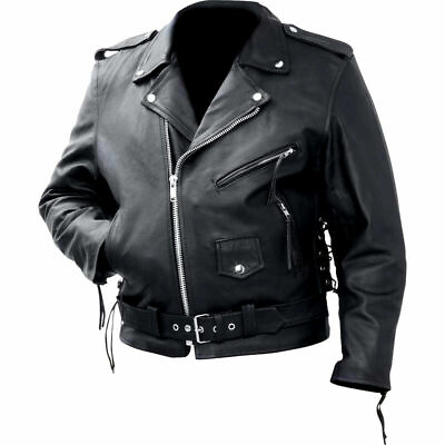 #ad Rocky Mountain Hides™ Classic Genuine Cowhide Leather Motorcycle Biker Jacket $79.99