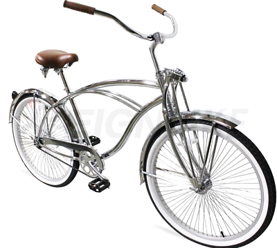 #ad 26quot; Chrome Beach Cruiser Bike Springer Fork Coaster Brake 68 Spokes Limited $459.99