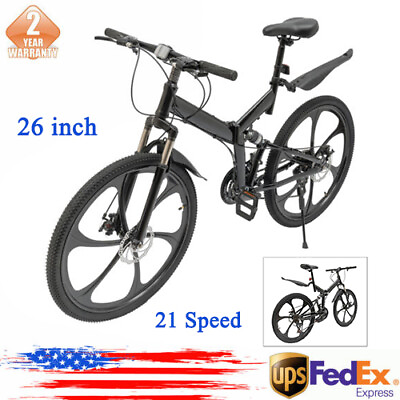 #ad 26 in 21 Speed Mountain Bike Full Suspension Bikes Unisex Bicycle MTB Disc Brake $234.41
