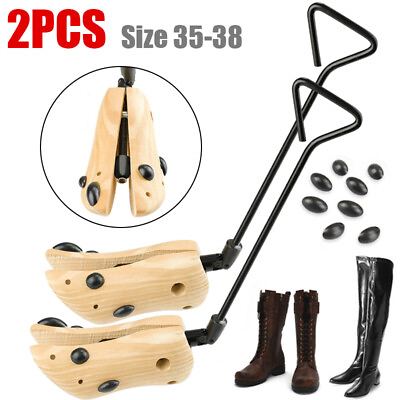 2PCS Wooden Boot Stretcher Adjustable Shoe Shaper Widener Expander for Men Women $20.68