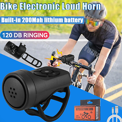 #ad 120dB Bicycle Electronic Loud Horn Bell Bike Handlebar Safety Electric Bell Ring $7.95