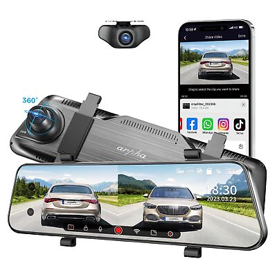 #ad Arpha E22 10quot; Rear View Mirror Camera with WiFi Touch Screen 2K Smart Rear V... $164.18