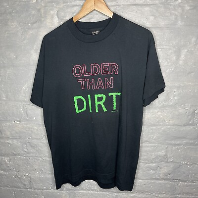 #ad Vintage 1990 Older Than Dirt Men#x27;s Single Stitch Black T Shirt Screen Stars XL GBP 24.98
