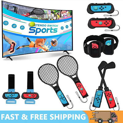#ad Switch Sports Accessories Bundle10 in 1 Family Kit for Nintendo Switch Tennis $14.99