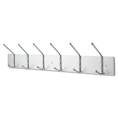 #ad Safco Metal Wall Rack Six Ball Tipped Double Hooks 36w x 3 3 4d x 7h Chrome 4162 $67.37