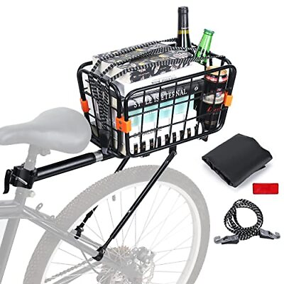 #ad Bike Rear Rack 165 LB Capacity Universal Bike Basket Rear Aluminum Alloy Rear $76.54