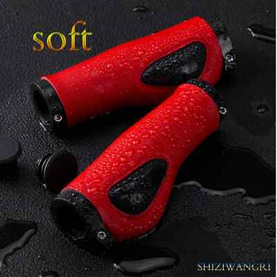 #ad Grips Bicycle Handlebar Grip Cover Leather Bike Grips MTB Shock Absorber Lock ON $17.59