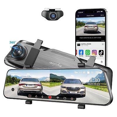 #ad #ad E22 10quot; Rear View Mirror Camera with WiFi Touch Screen 2K Smart Rear View Mi... $204.46