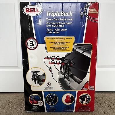 #ad BELL TripleBack 3 Bike Trunk Rack w Locking Cable NEW $34.99