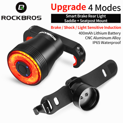 ROCKBROS Smart Bike Taillight LED Waterproof Brake Sensing Bicycle Rear Light $22.99
