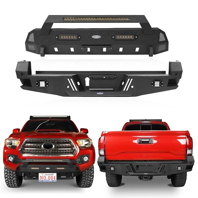 #ad Fit Toyota Tacoma 3rd Gen 16 23 Steel Stubby Front Bumper or Full Rear Bumper $459.79