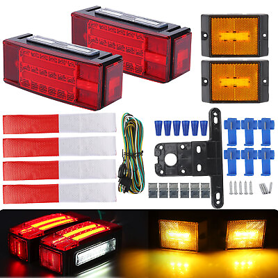 #ad Rear Led Submersible Trailer Tail Lights Kit Boat Marker Truck Waterproof New $13.99