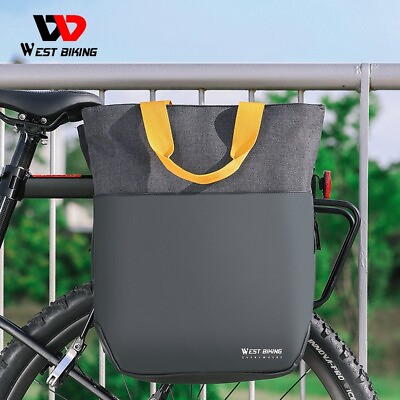 #ad WEST BIKING Waterproof Bike Single Pannier Bicycle Rack Pack Bag Handbag 11L $37.98