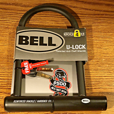 #ad Bell U Lock Bike Lock Security Level 4 Anti Theft Bicycle Shackle Extra Key NEW $8.99
