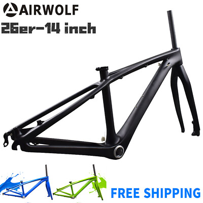 #ad AIRWOLF 26er Carbon Fiber Mtb Bike Frame 14quot; Mountain FramesetFork BB92 135*9mm $417.77