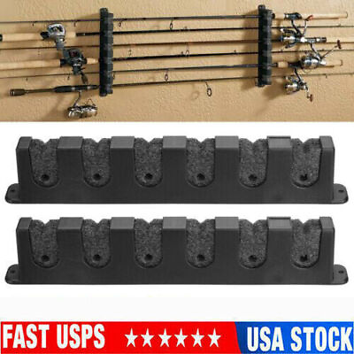 Fishing Rod Rack Vertical Holder Horizontal Wall Mount Boat Pole Stand Storage. $10.99