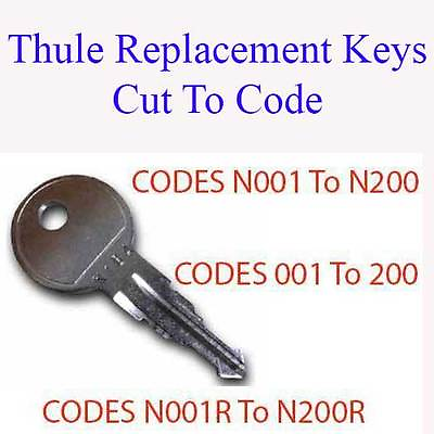 #ad 3 x Thule Car Roof BoxBarsCycle Rack Replacement Key Cut to Code Halfords GBP 3.95