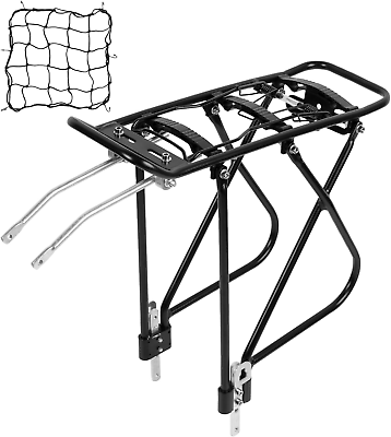 #ad Bike Cargo Rack with Luggage Clip Rear Bike Rack with Bungee Cargo Net Adjusta $46.65