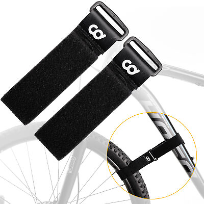#ad CD Double Sided Adjustable Bike Bicycle Wheel Stabilizer Strap x2 For Bike Rack $9.98