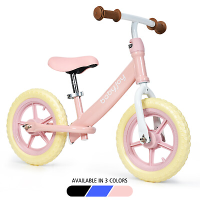 12quot; Balance Bike Kids No Pedal Learn To Ride Pre Bike w Adjustable Seat Pink $59.49