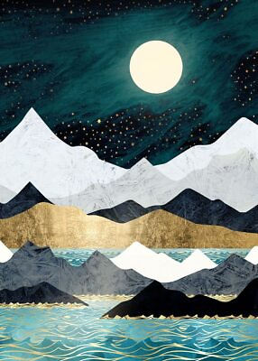 #ad Diamond Painting Mountain KitDiamond Art Kits for Adults Moon Full Round Dri... $12.22