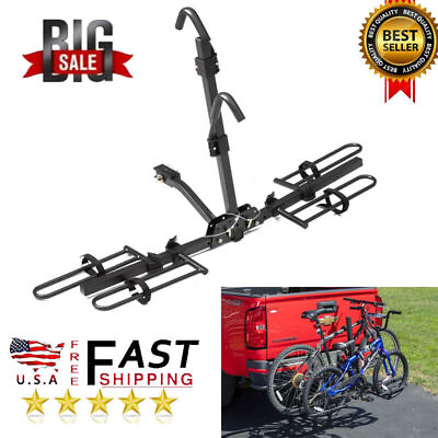 #ad 80 lbs Capacity Foldable Hitch Mount Platform 2 Bike Car Rack Automotive New $133.50