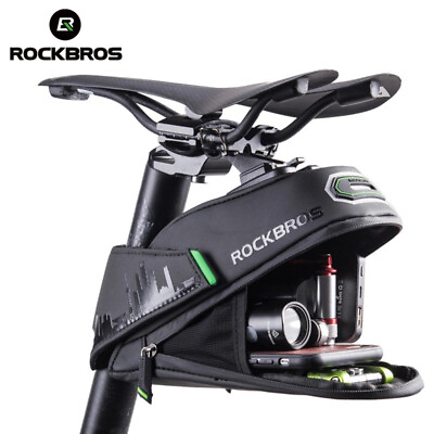 #ad ROCKBROS Cycling Bike Tail Bag Rainproof MTB Bike Safty Refletive Saddl Bag US $15.99