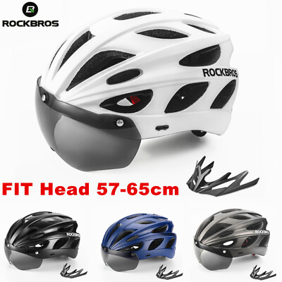 #ad ROCKBROS 57 65cm Bicycle Helmet w Goggles Safety Headwear MTB Road Bike Helmets $31.79