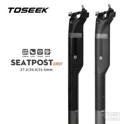 #ad TOSEEK Carbon Seatpost Bike Post Offset 20mm 350 400mm 27.2 30.8 31.6mm $39.99