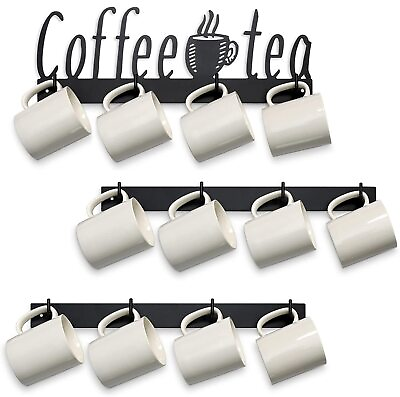 #ad Coffee Mug Wall Rack Coffee Cup Holder Wall Mounted with 12 Heavy Duty Hooks... $39.60