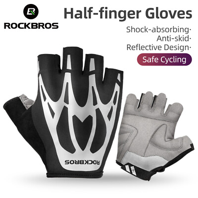 #ad #ad ROCKBROS Bike Short finger Gloves Thicken Non slip MTB Road Bike Cycling Gloves $12.99