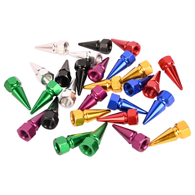 #ad #ad 7 Color Metal Spike Wheel Valve Stem Tire Caps For Car Bike Truck Dust Cover $2.69
