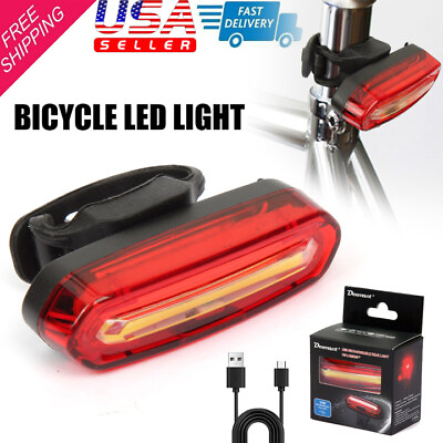 #ad LED Bike Tail Light USB Rechargeable 6 Modes Bicycle Rear Cycling Warning Light $7.69