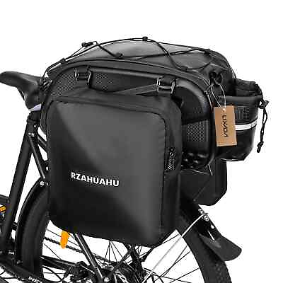 #ad 3 in 1 Bike Rack Bag Waterproof Bicycle Rear Seat Bag with 2 Side Hanging Bags $51.50