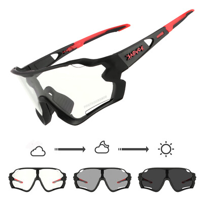 Photochromic Sunglasses Outdoor Bike Glasses UV400 Full Frame Cycling Goggles $19.80