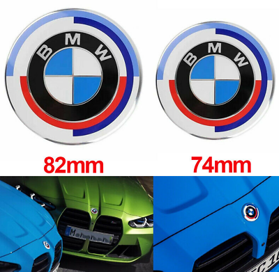#ad For BMW 82mm74mm Car Front Hood amp; Rear Trunk Emblem Replacement Badge $18.95